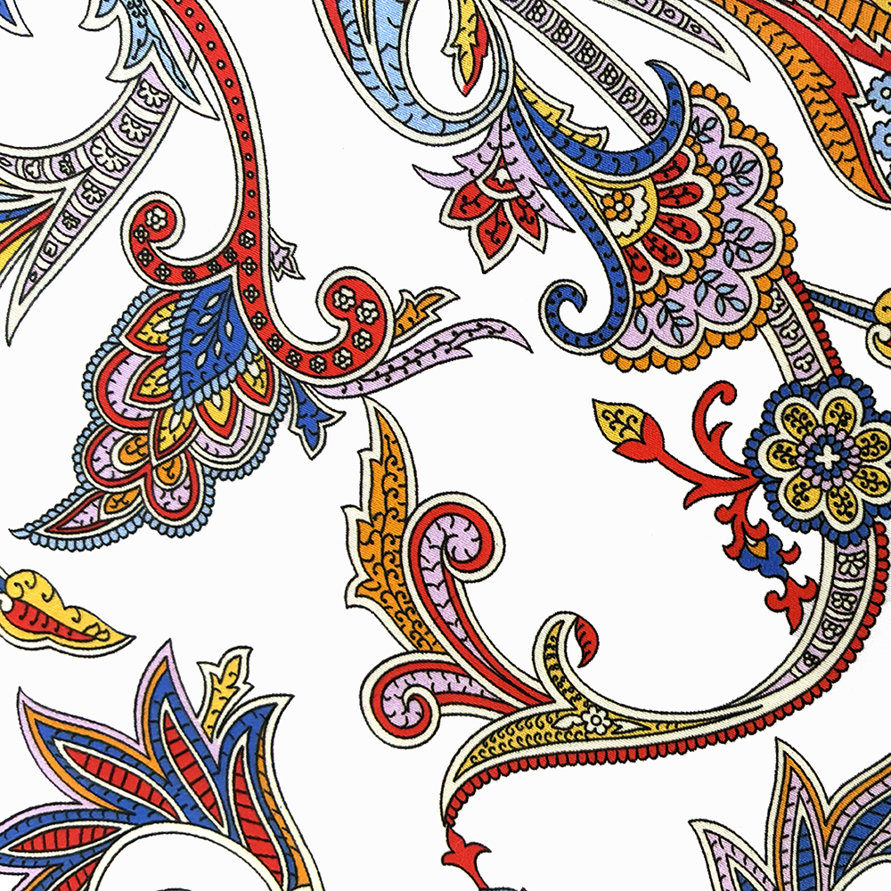 Close-up of a shirt with a Union Jack pattern on a white background